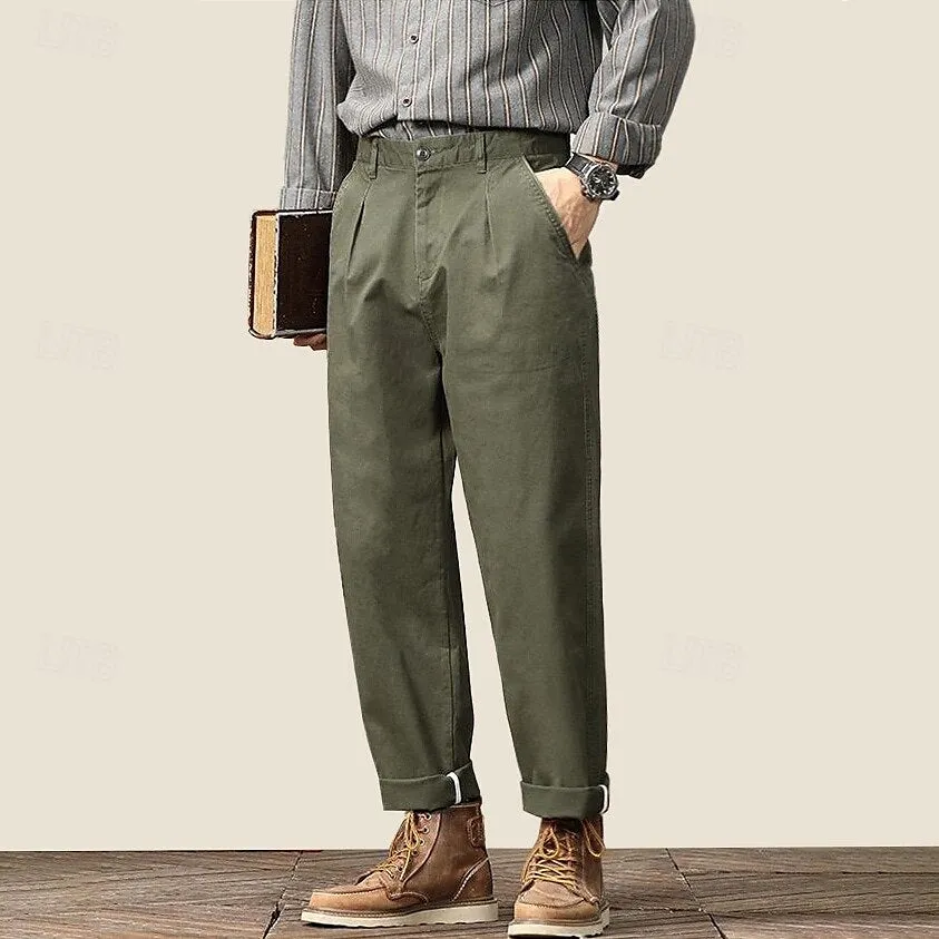 100% Cotton Tapered Carrot Chinos Pants