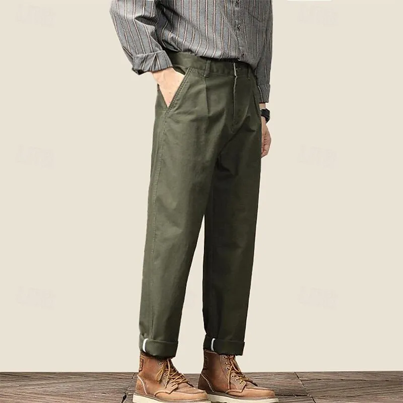 100% Cotton Tapered Carrot Chinos Pants