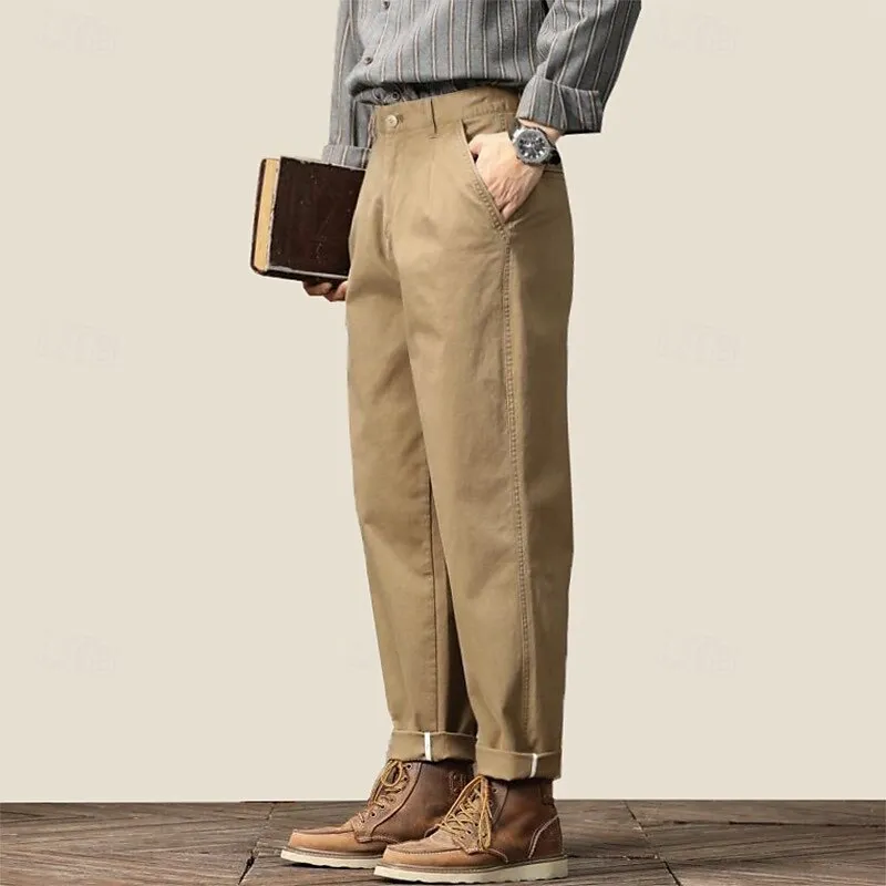 100% Cotton Tapered Carrot Chinos Pants