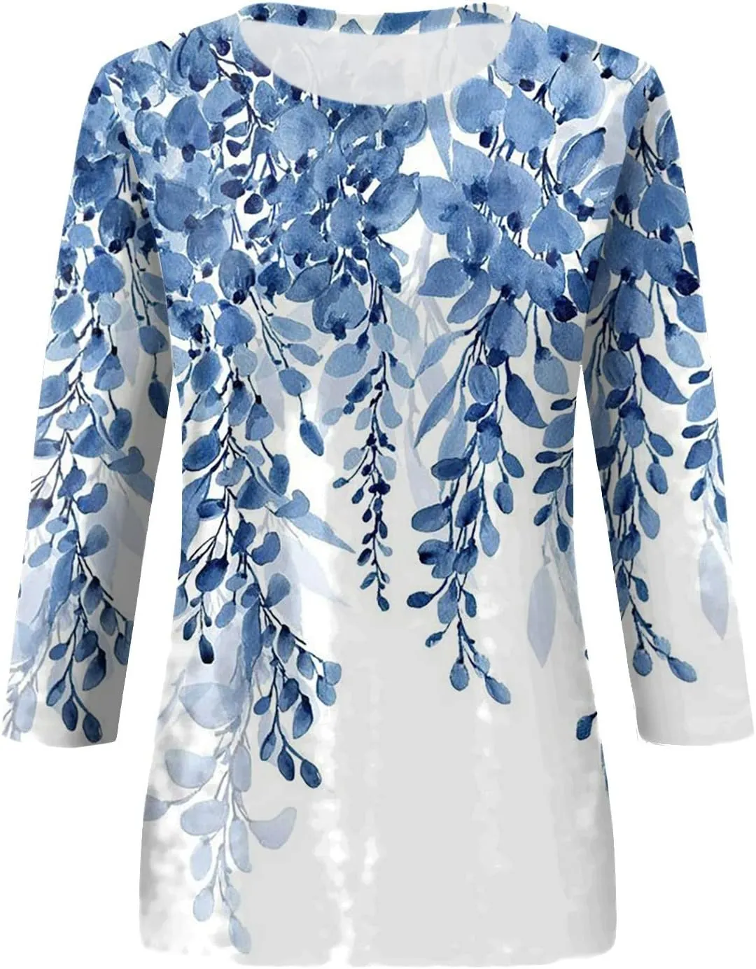 3/4 Length Sleeve Womens Tops Women's Casual Round Neck Tunic Tops Basic Tees Blouses Loose Fit Business Work Tee 2025 Summer