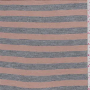4 YD PC-Caramel/Heather Grey Stripe T-Shirt Knit Fabric