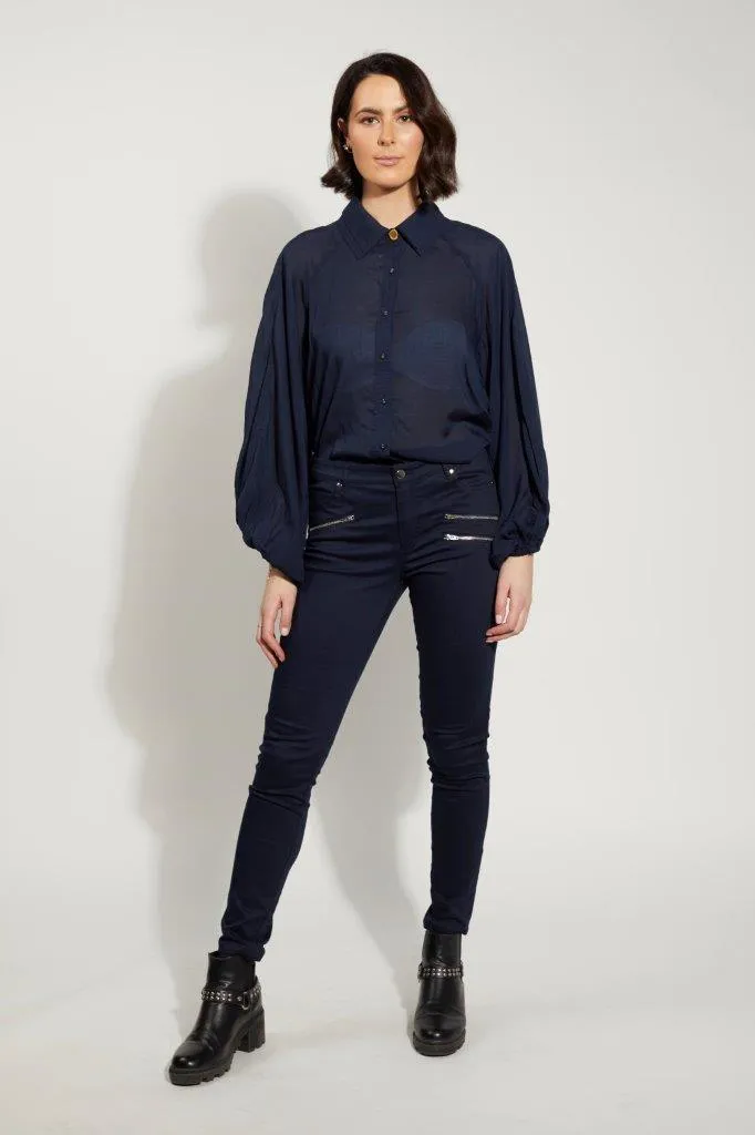 4030 - Roxette Pant - Navy Silver