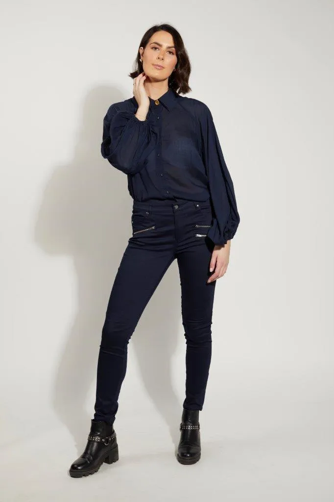 4030 - Roxette Pant - Navy Silver