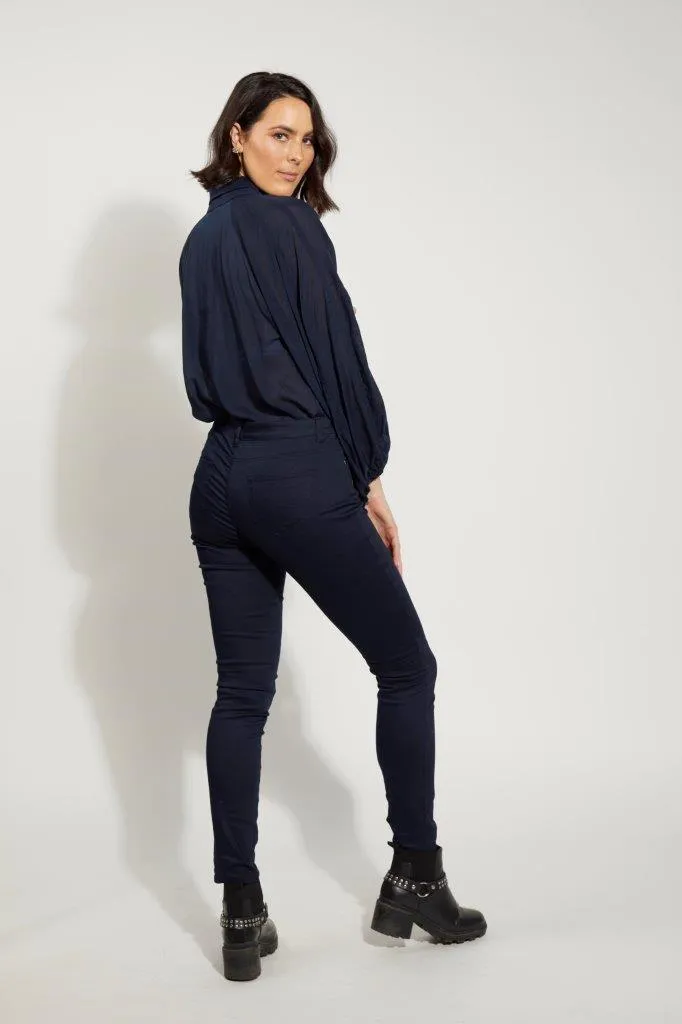 4030 - Roxette Pant - Navy Silver