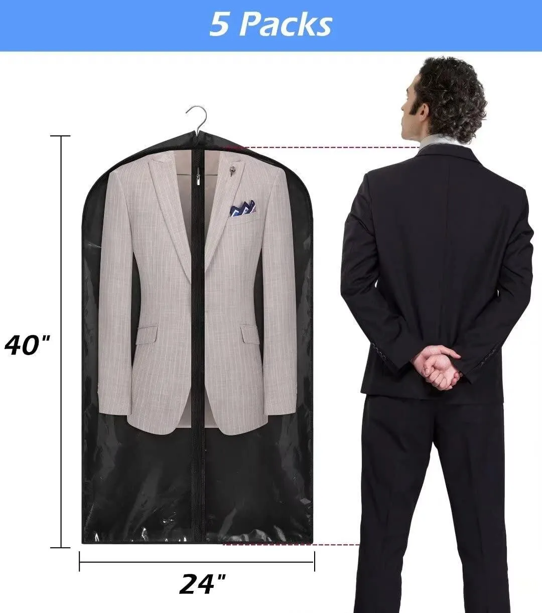 5-Piece 3D Clothing Protection Set - The Ultimate Solution for Wrinkle-Free Wardrobe Organization
