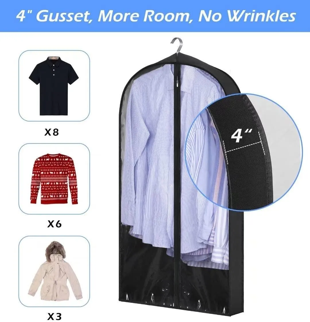 5-Piece 3D Clothing Protection Set - The Ultimate Solution for Wrinkle-Free Wardrobe Organization