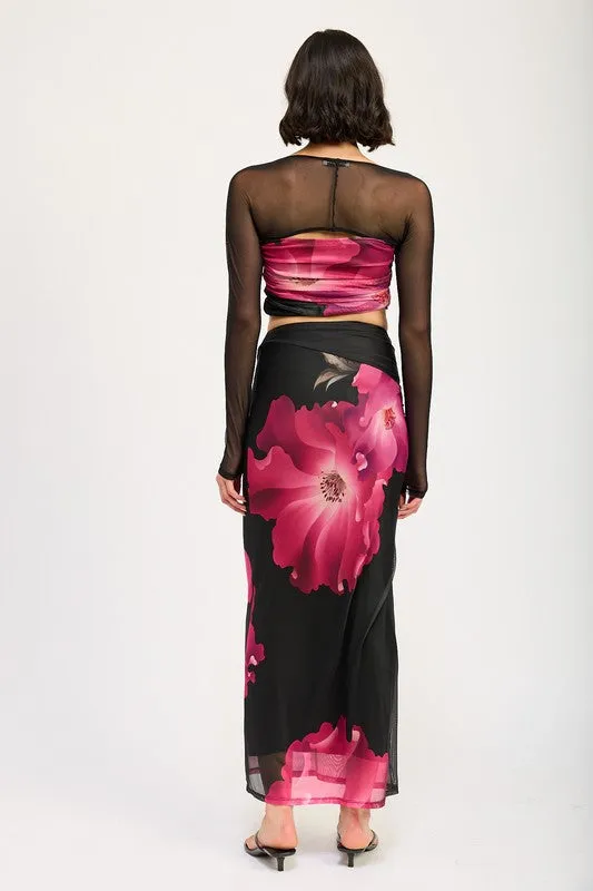 Aaliyah Mesh Print Tube Top