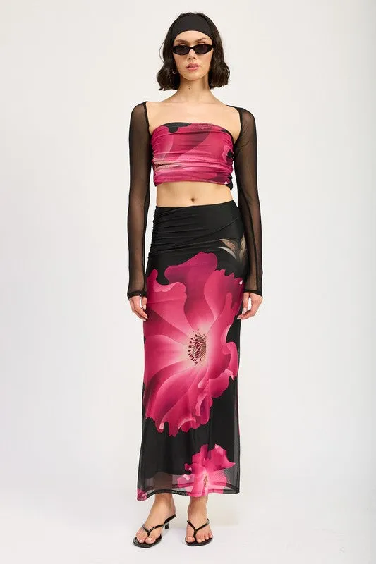 Aaliyah Mesh Print Tube Top
