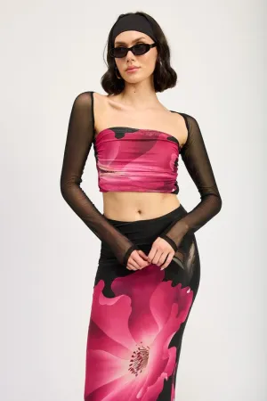 Aaliyah Mesh Print Tube Top