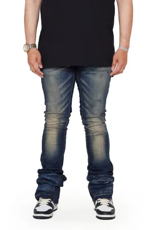 “ACHILLES” DK.VINTAGE SUPER STACKED FLARE JEAN