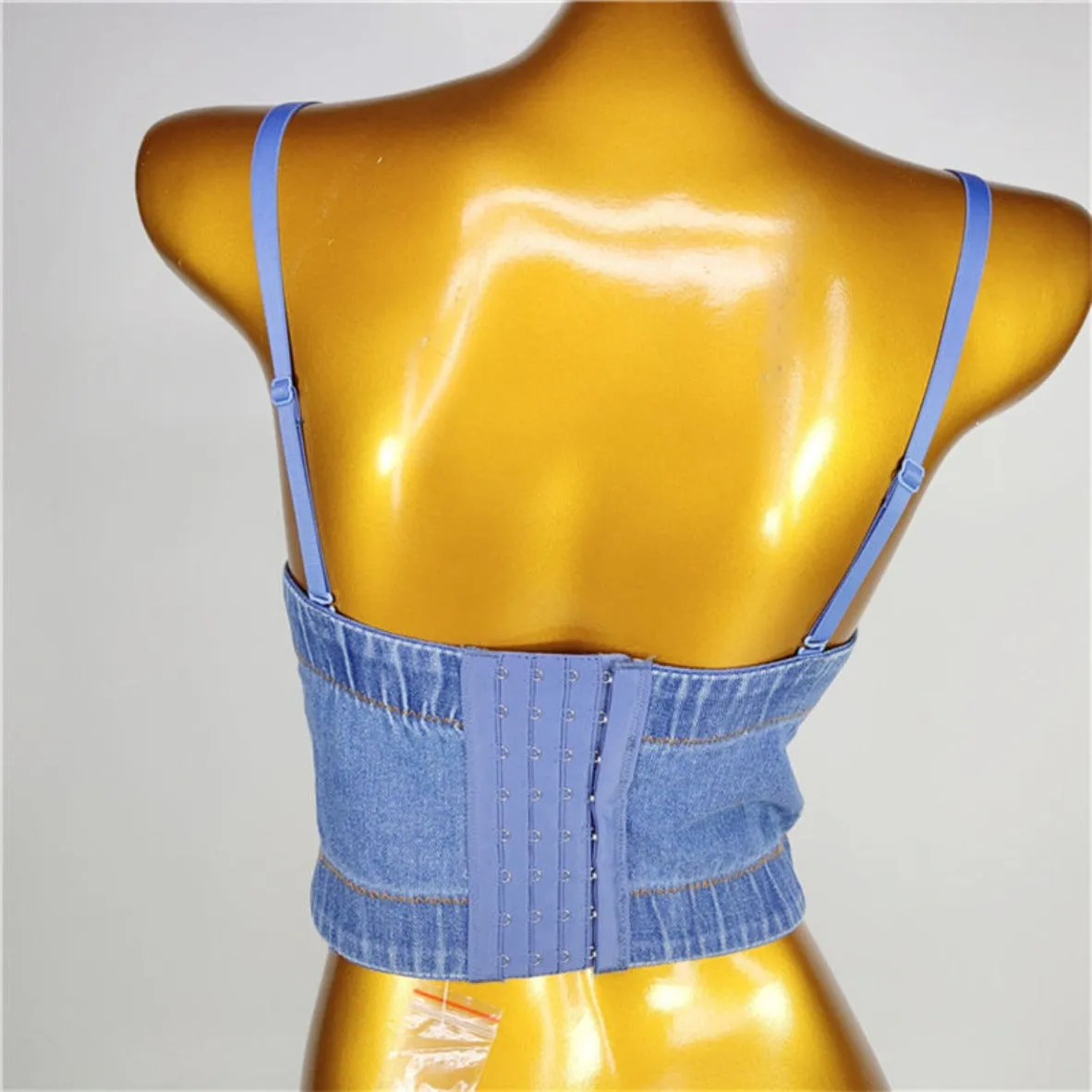 All Denim Cami Corset Top