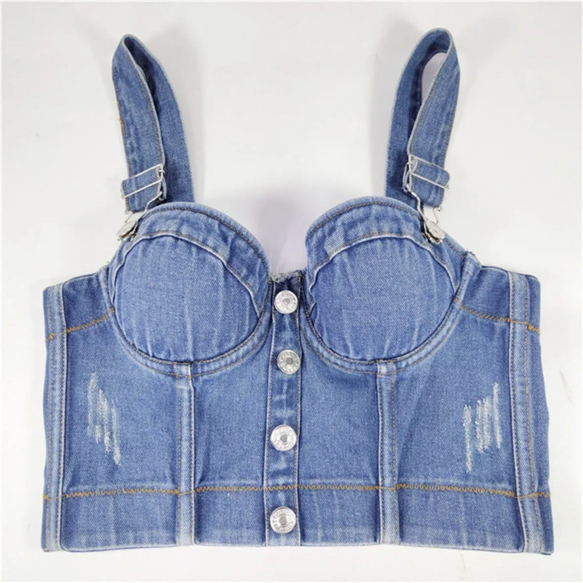 All Denim Cami Corset Top