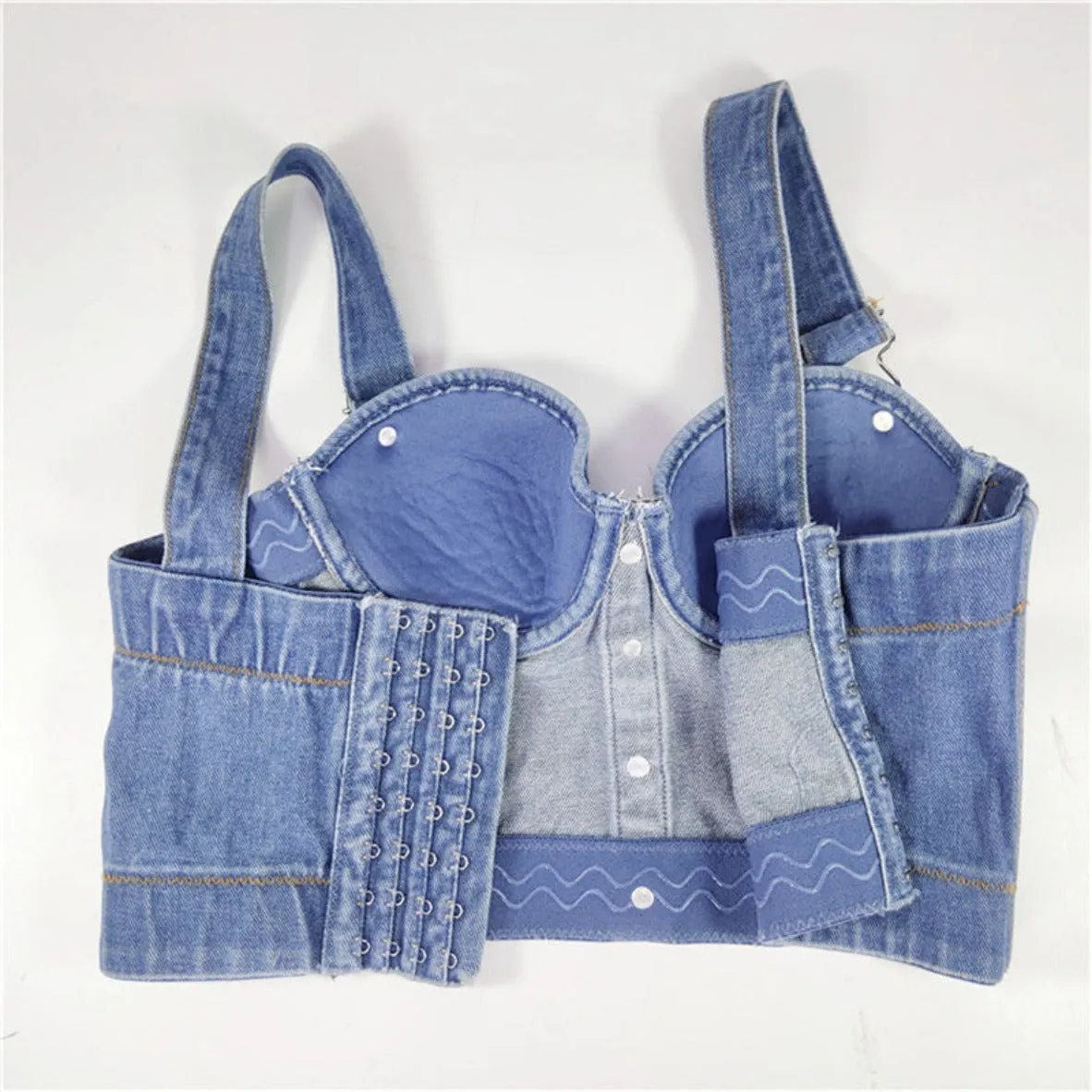 All Denim Cami Corset Top