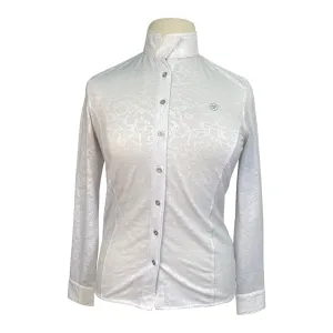 Ariat 'Odette' Long Sleeve Show Shirt in White - Women's Large