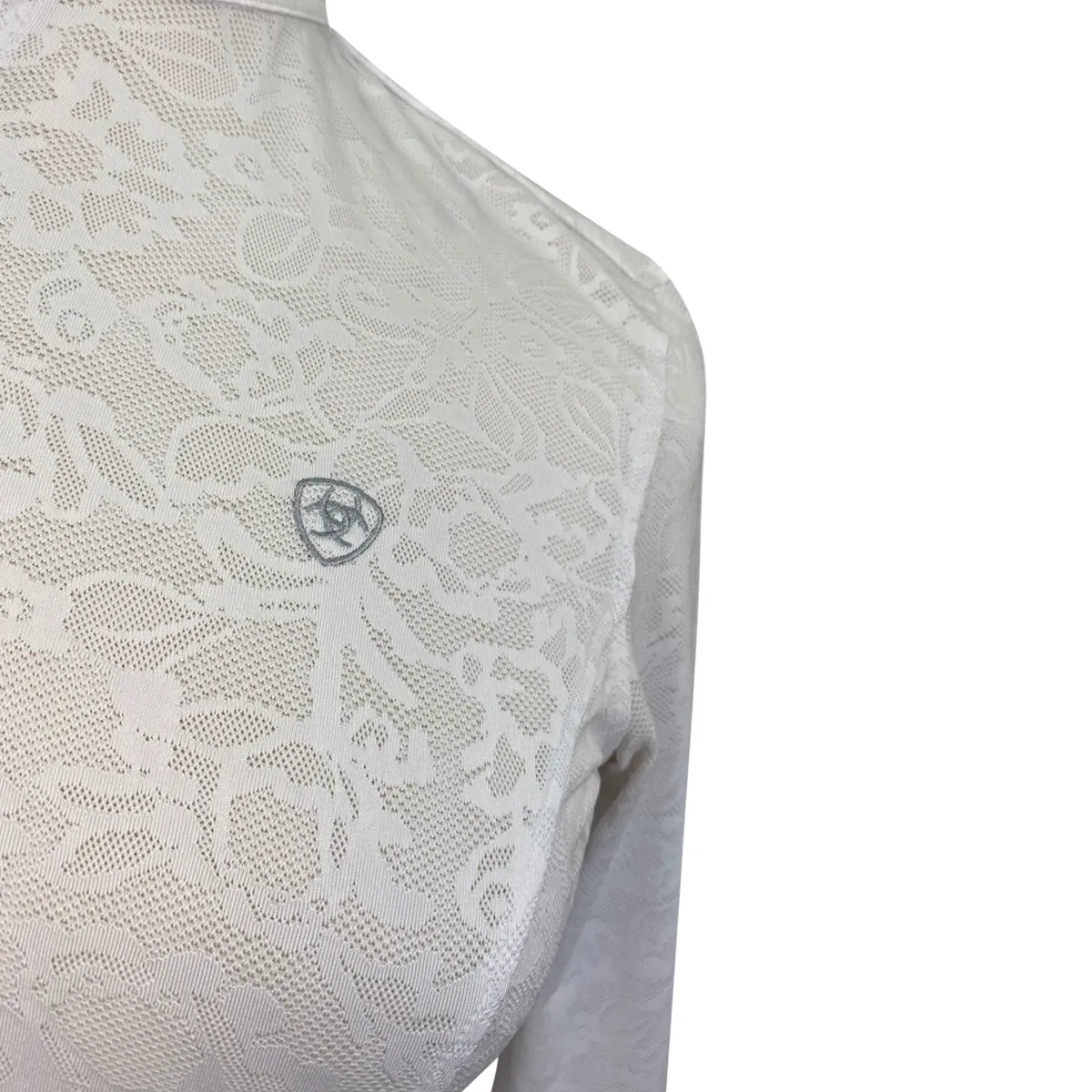 Ariat 'Odette' Long Sleeve Show Shirt in White - Women's Large