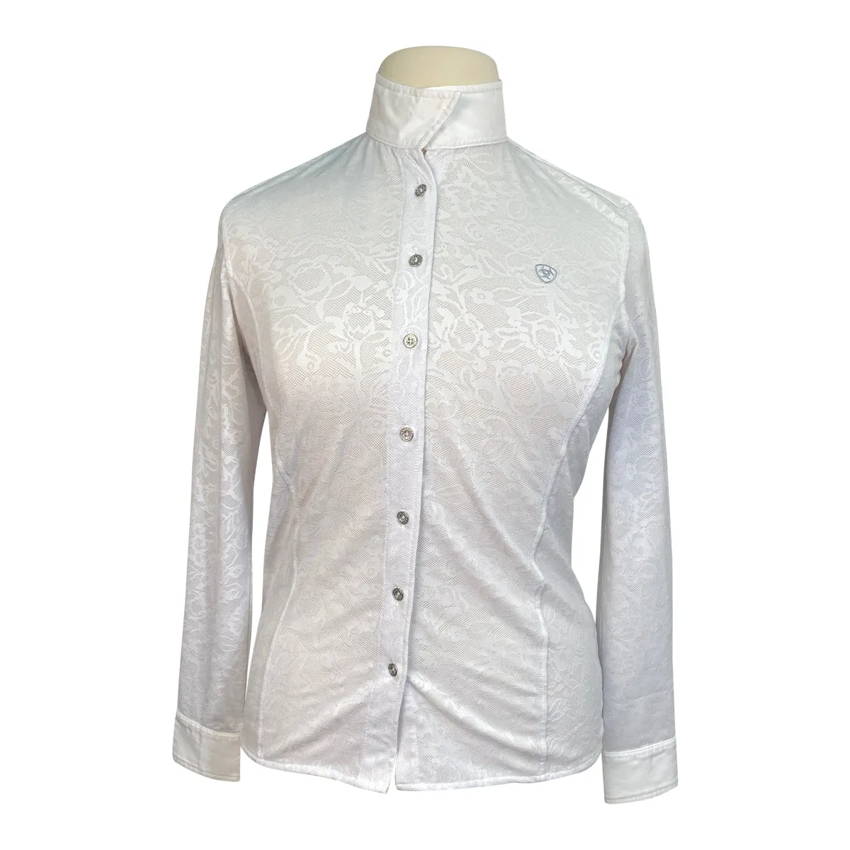 Ariat 'Odette' Long Sleeve Show Shirt in White - Women's Large
