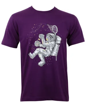 ASTRONAUT CATCHING STARS T-SHIRT DARK PURPLE