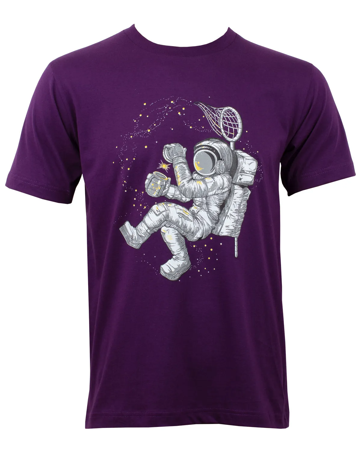 ASTRONAUT CATCHING STARS T-SHIRT DARK PURPLE
