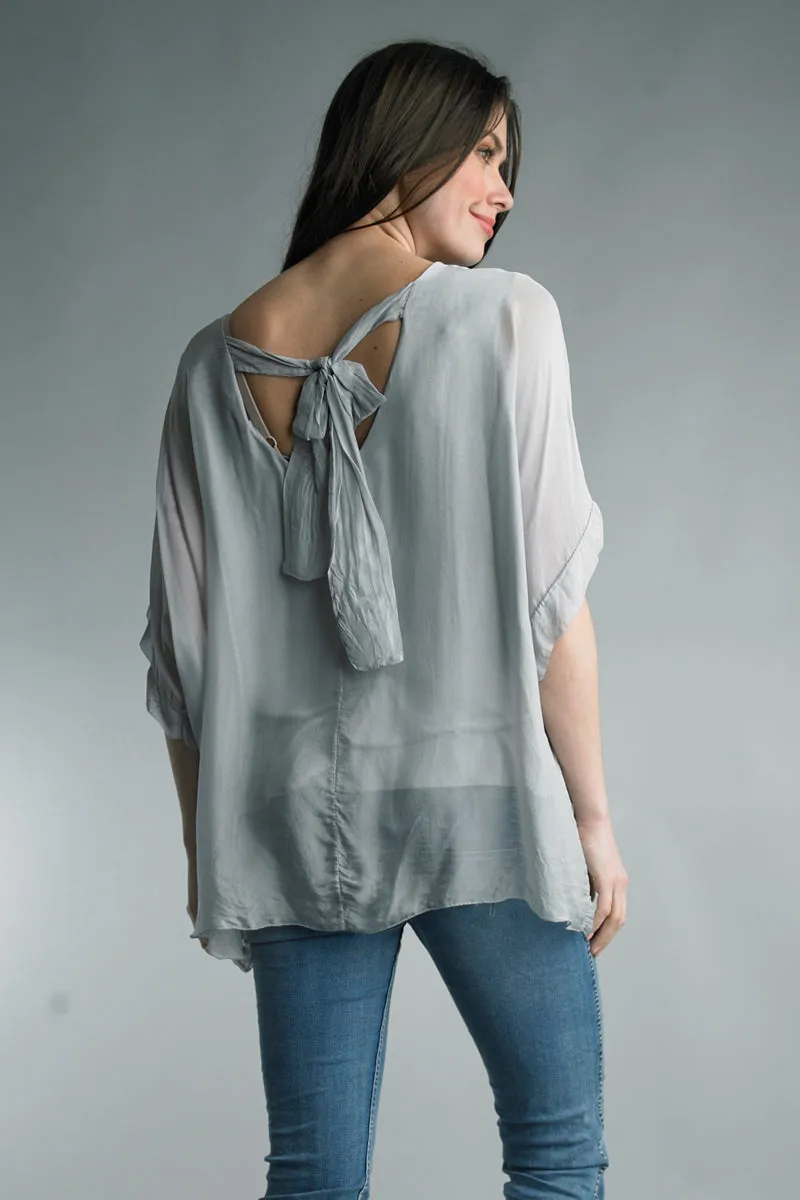 Back Tie SS Silk Top