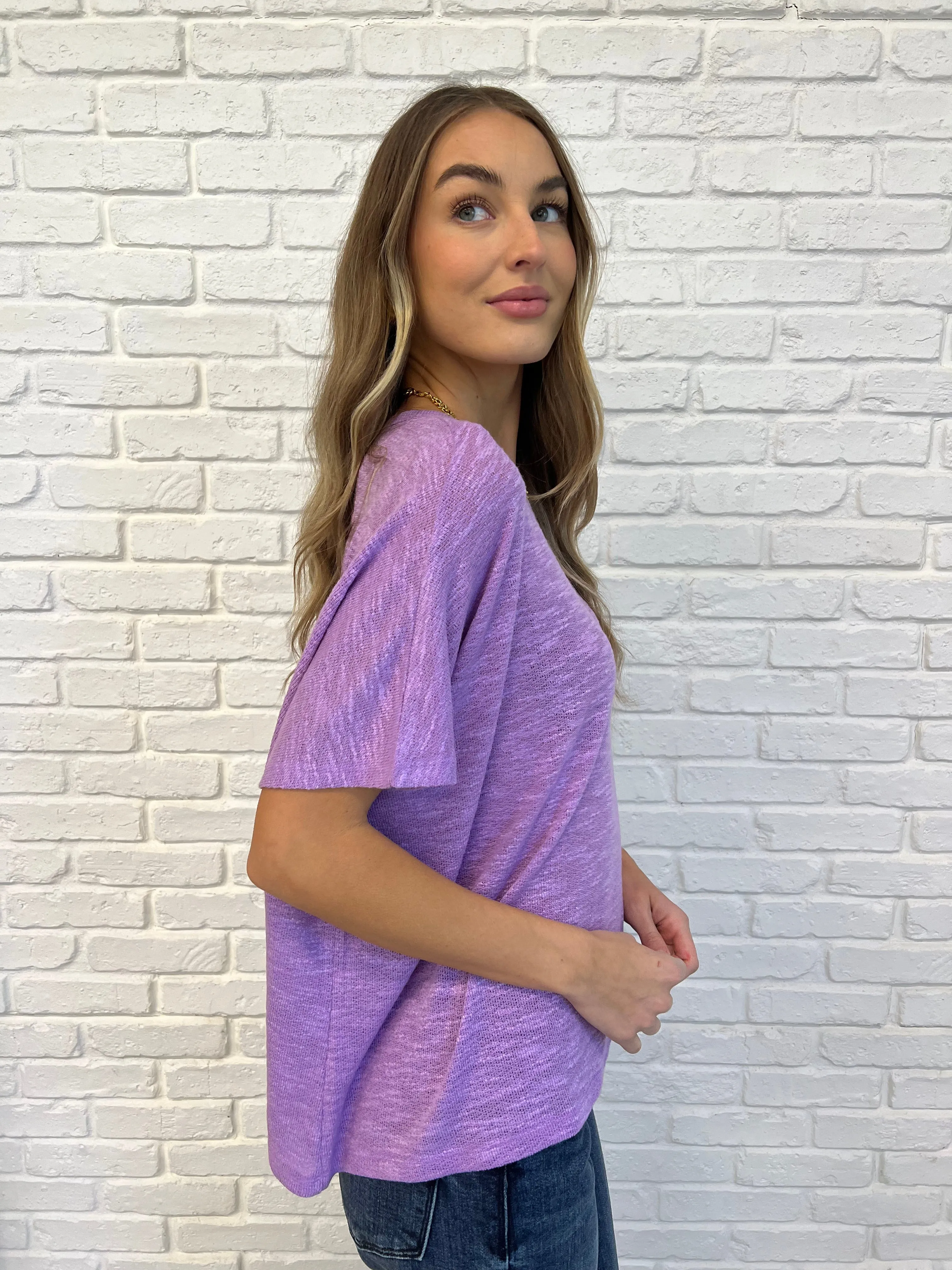 Basically Flowing Dolman Sleeve Top in Lavender