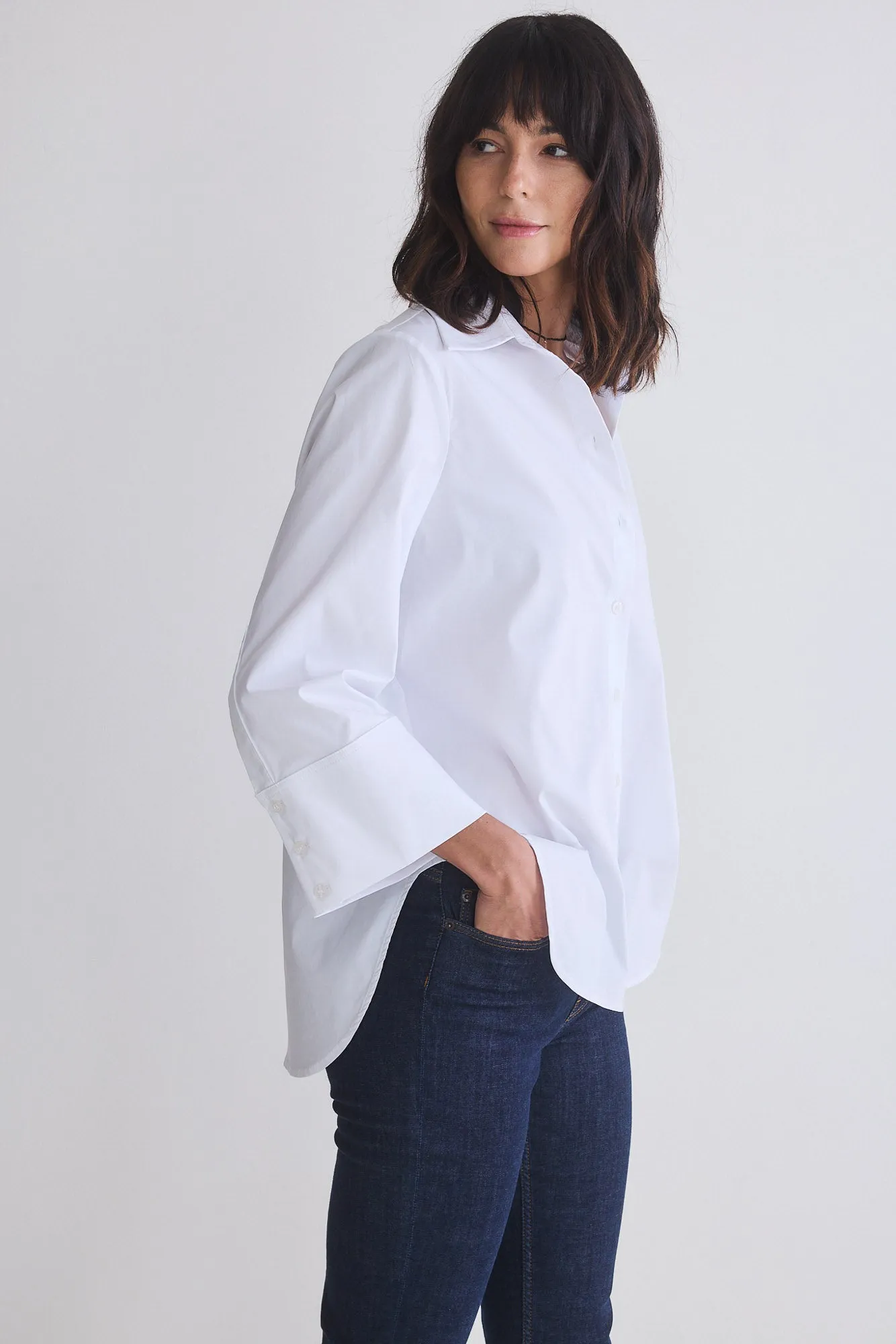 Big Picture Wide Sleeve Poplin Blouse