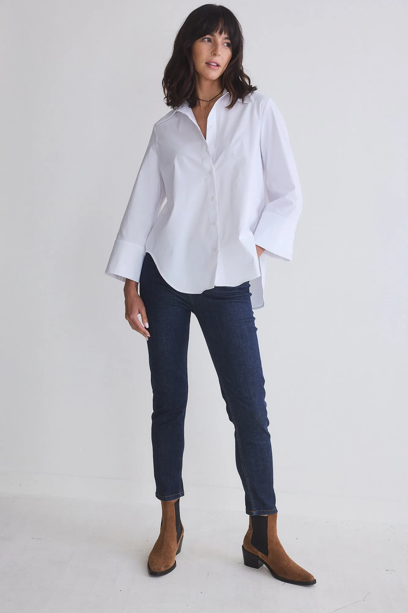 Big Picture Wide Sleeve Poplin Blouse