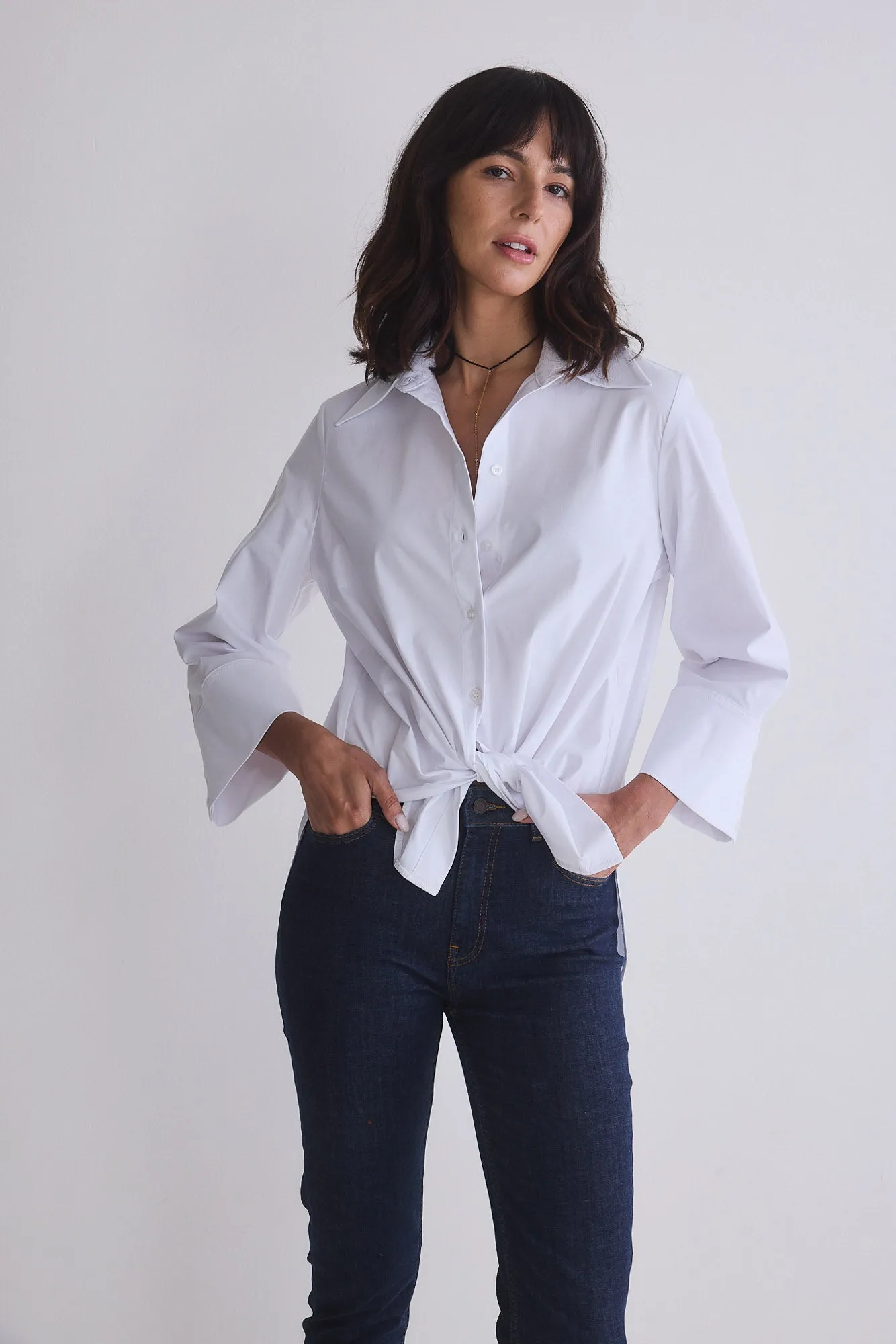 Big Picture Wide Sleeve Poplin Blouse