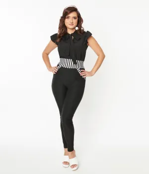 Black & Striped Contrast Showtime Pants