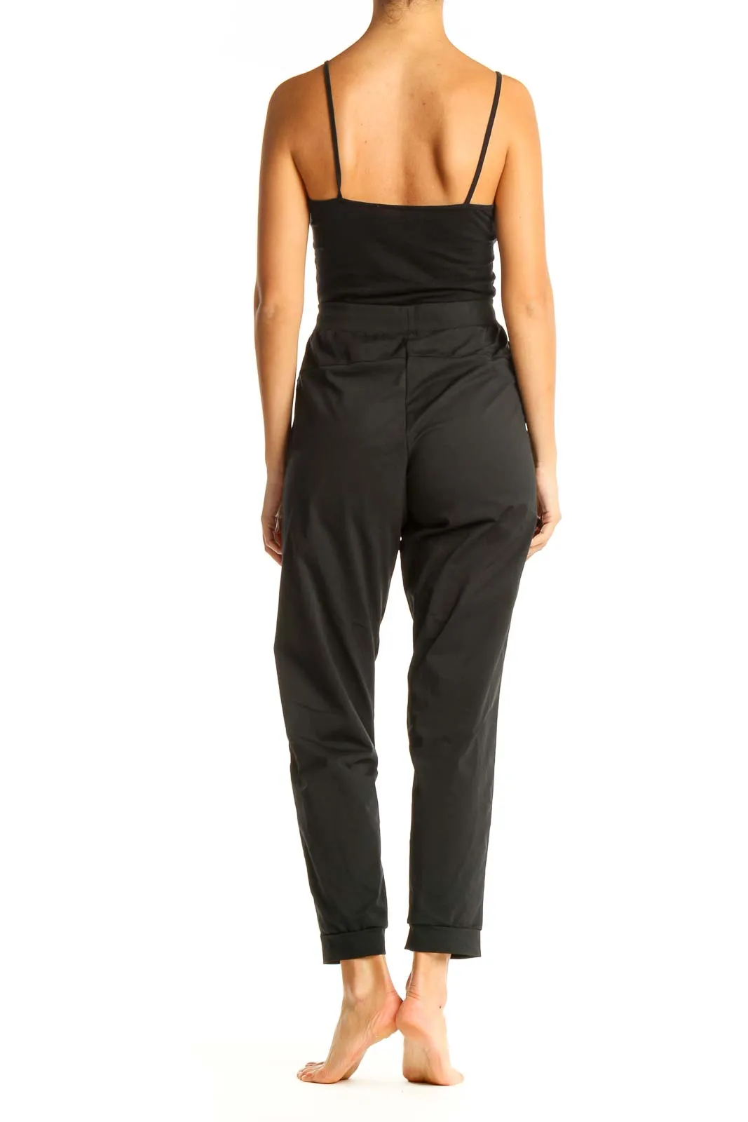 Black Textured Casual Sweatpants