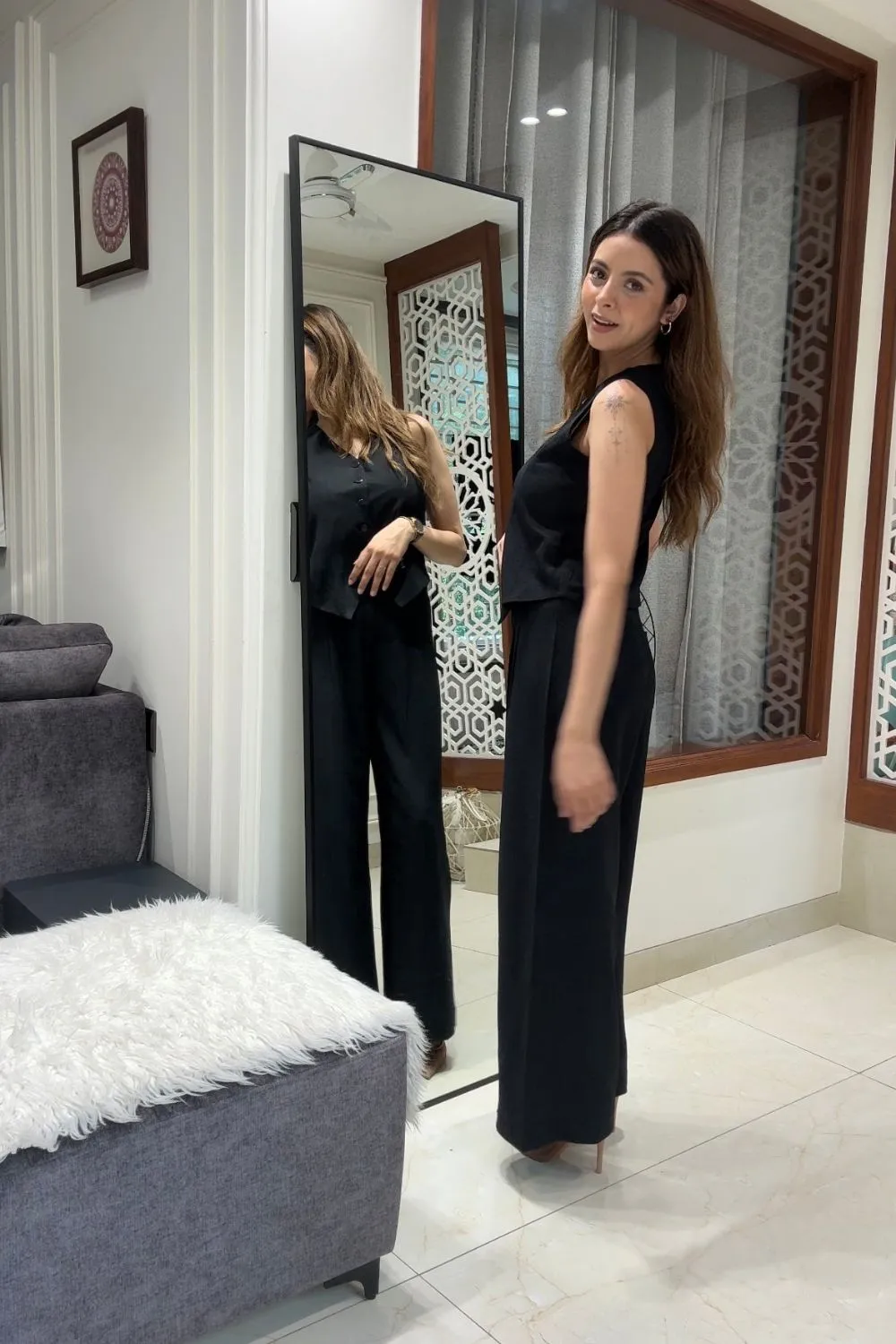 Black Waist Coat Set