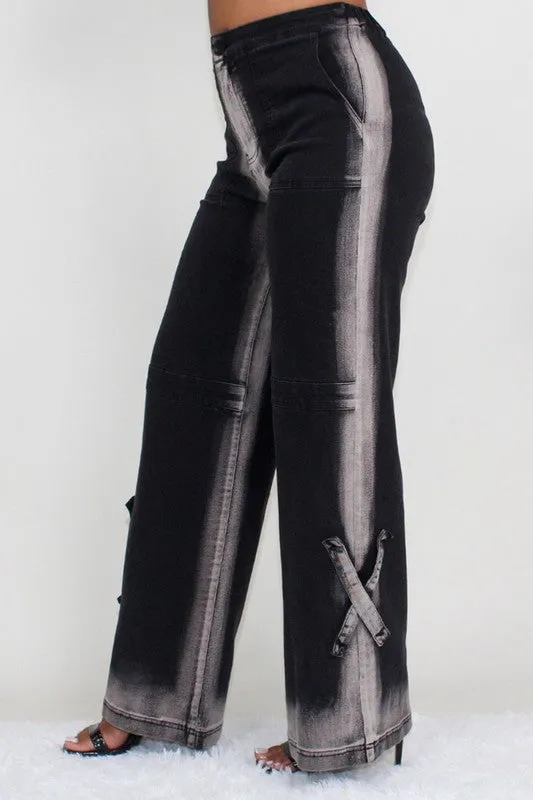Black Washed Denim Jeans