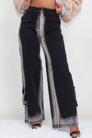 Black Washed Denim Jeans