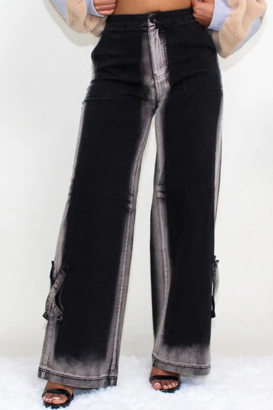 Black Washed Denim Jeans