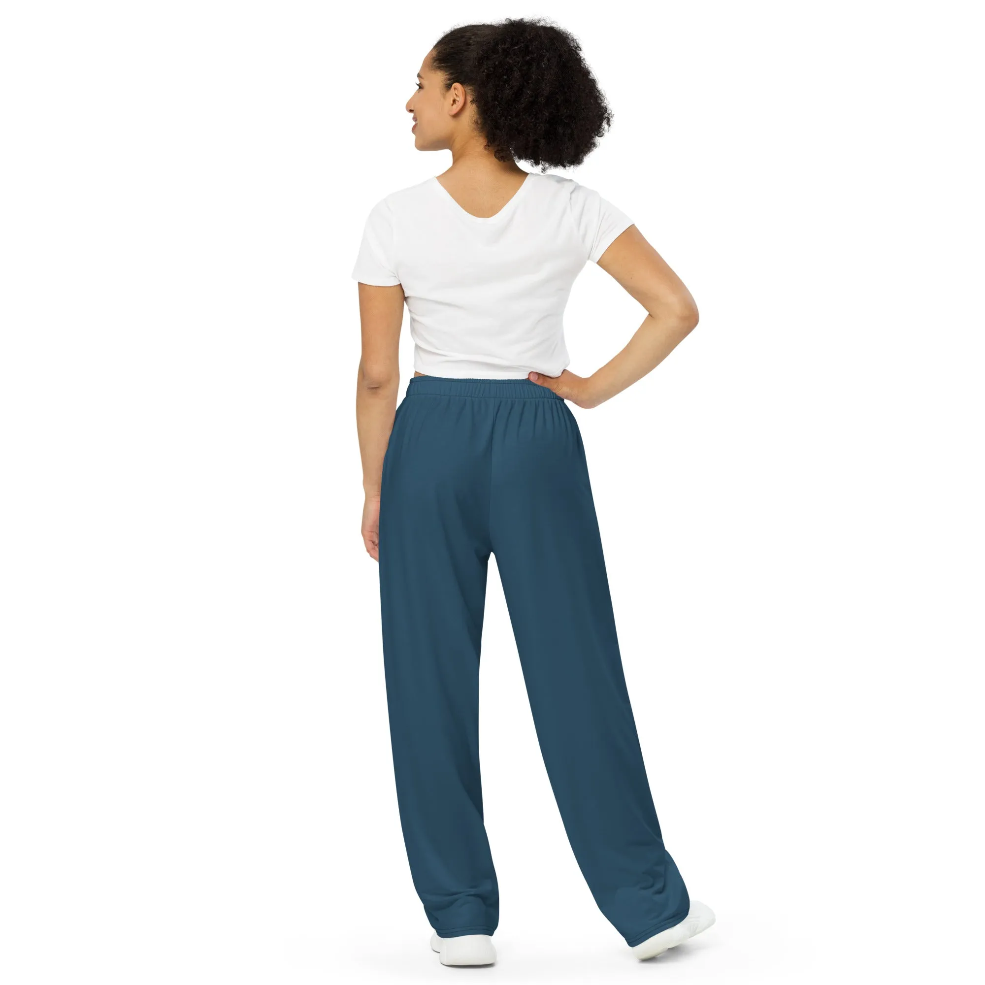 Blue unisex wide-leg pants, Unisex Baggy Pants