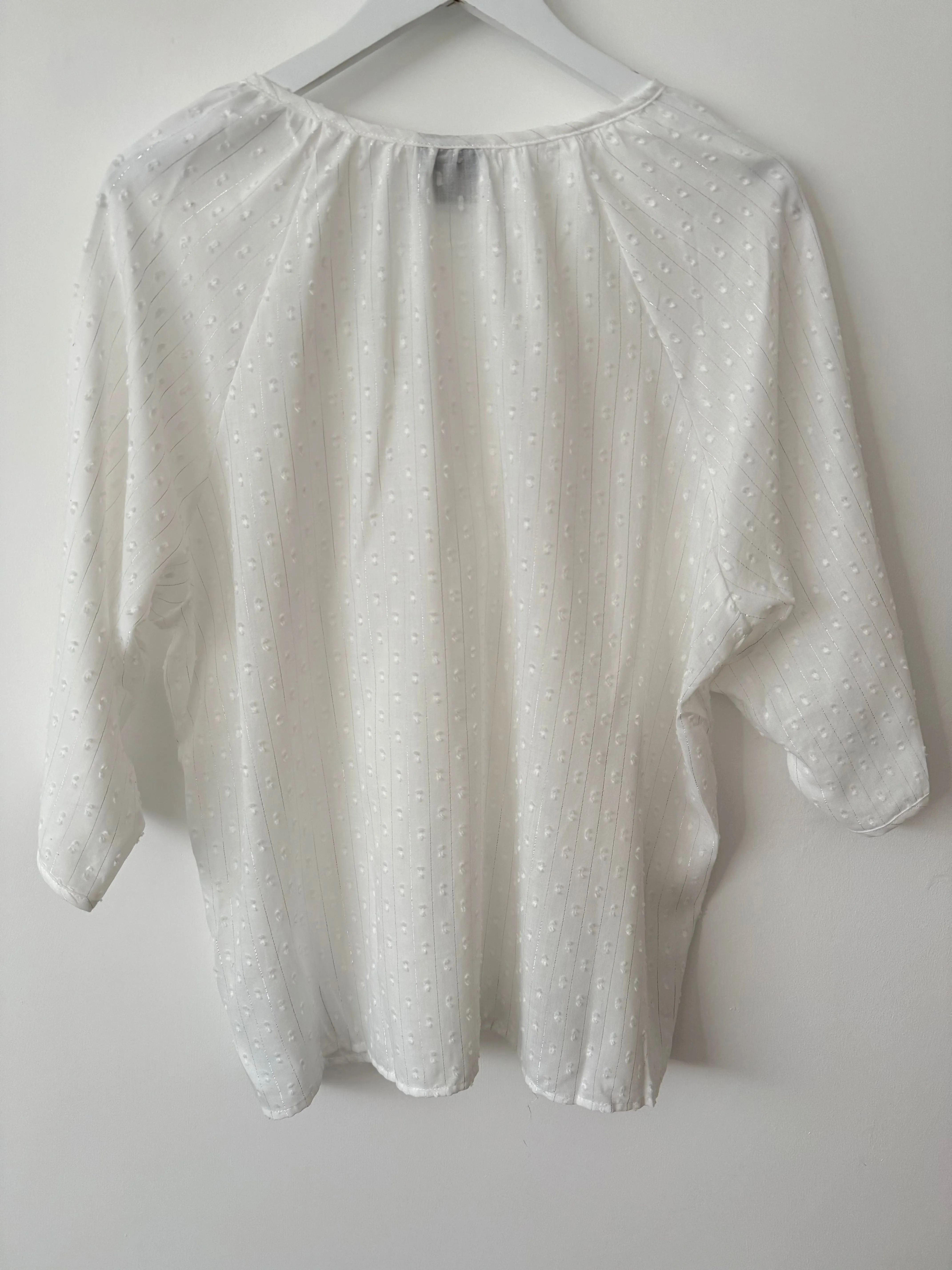 Bobble Blouse in Ivory & Silver