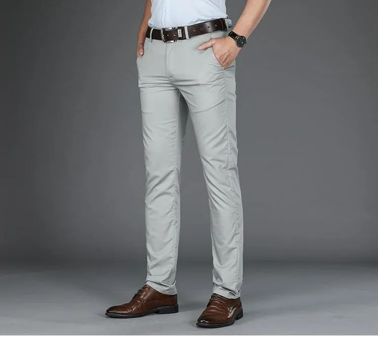 BROWON Men's Business/Formal Fiber Pants
