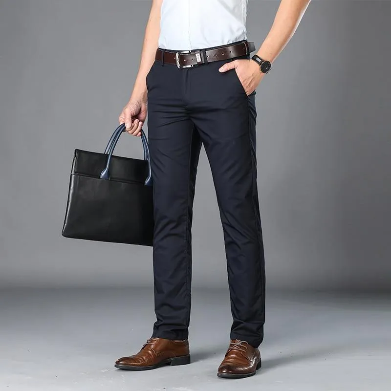 BROWON Men's Business/Formal Fiber Pants