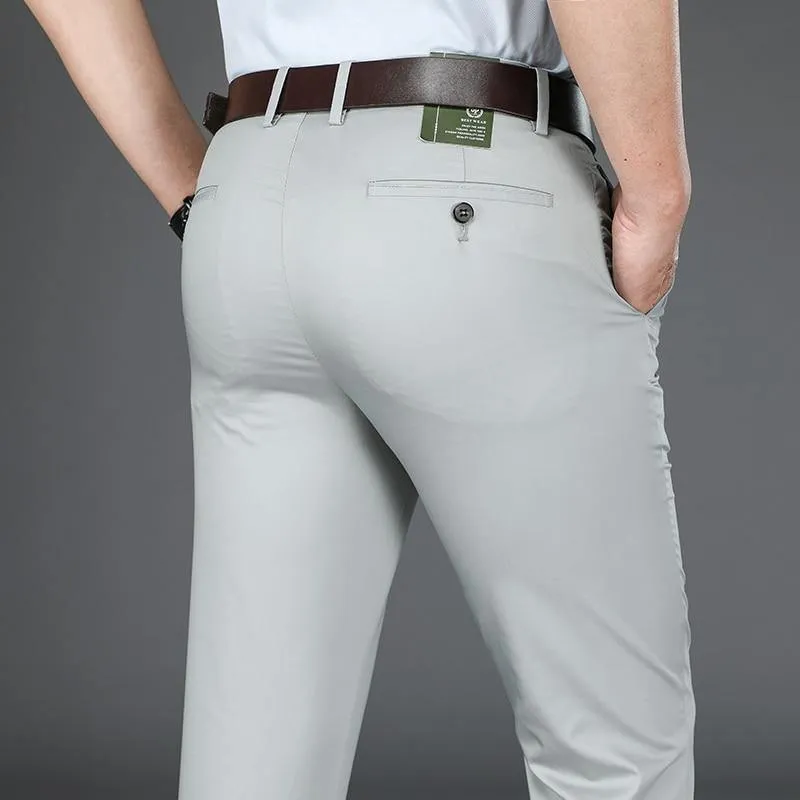 BROWON Men's Business/Formal Fiber Pants