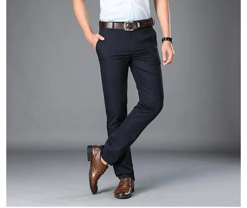 BROWON Men's Business/Formal Fiber Pants