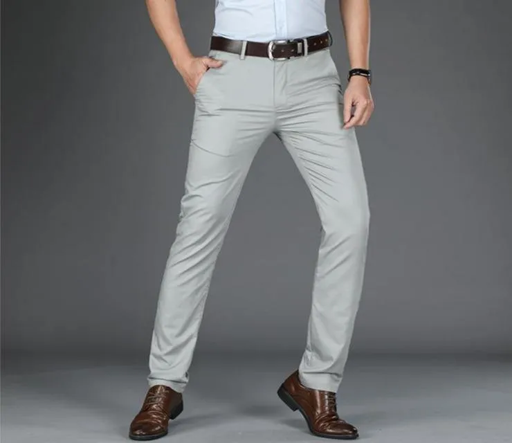 BROWON Men's Business/Formal Fiber Pants
