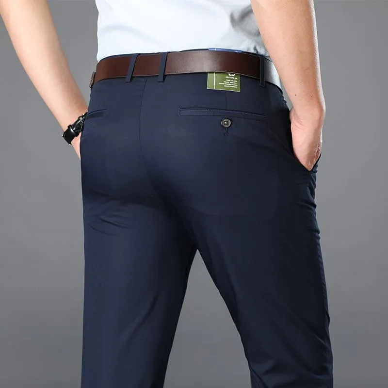 BROWON Men's Business/Formal Fiber Pants