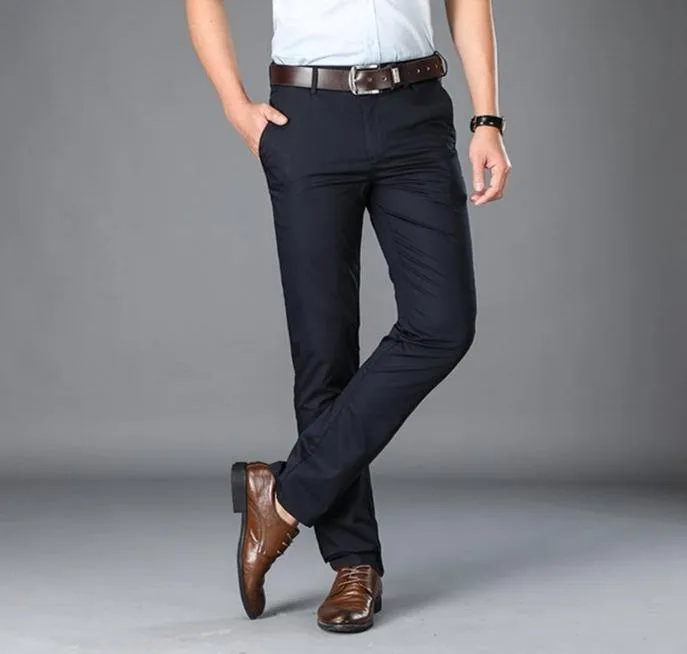 BROWON Men's Business/Formal Fiber Pants