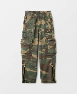 Camo Parachute Pants |  Sun-faded wash