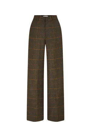 Carina Straight Front Zipper Wool Floor Length Pants