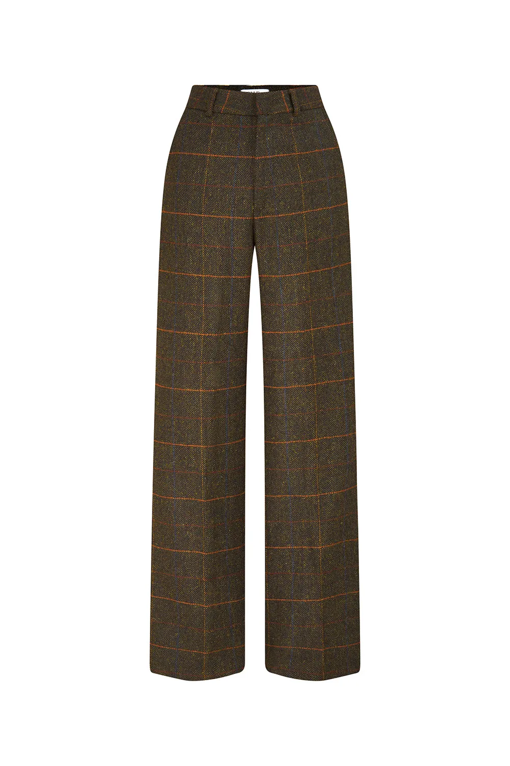 Carina Straight Front Zipper Wool Floor Length Pants