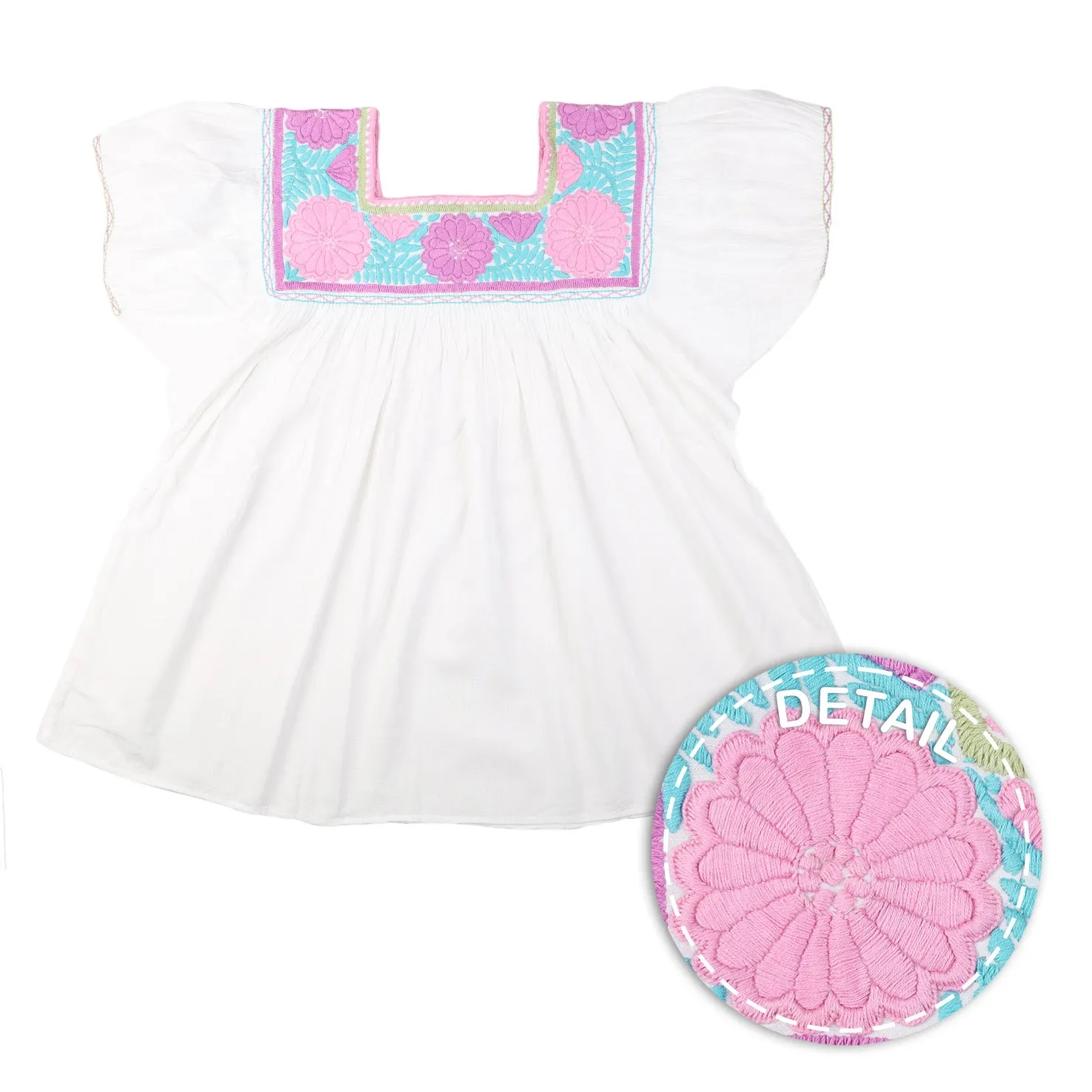 Carranza Short Sleeve Embroidered Blouse