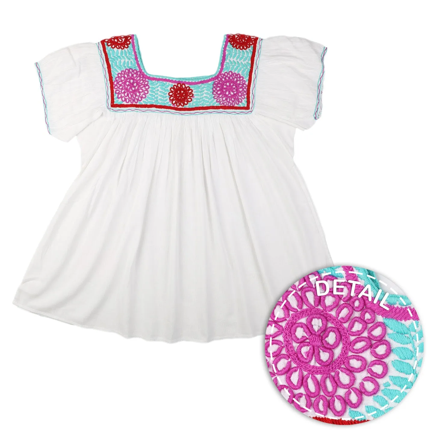 Carranza Short Sleeve Embroidered Blouse