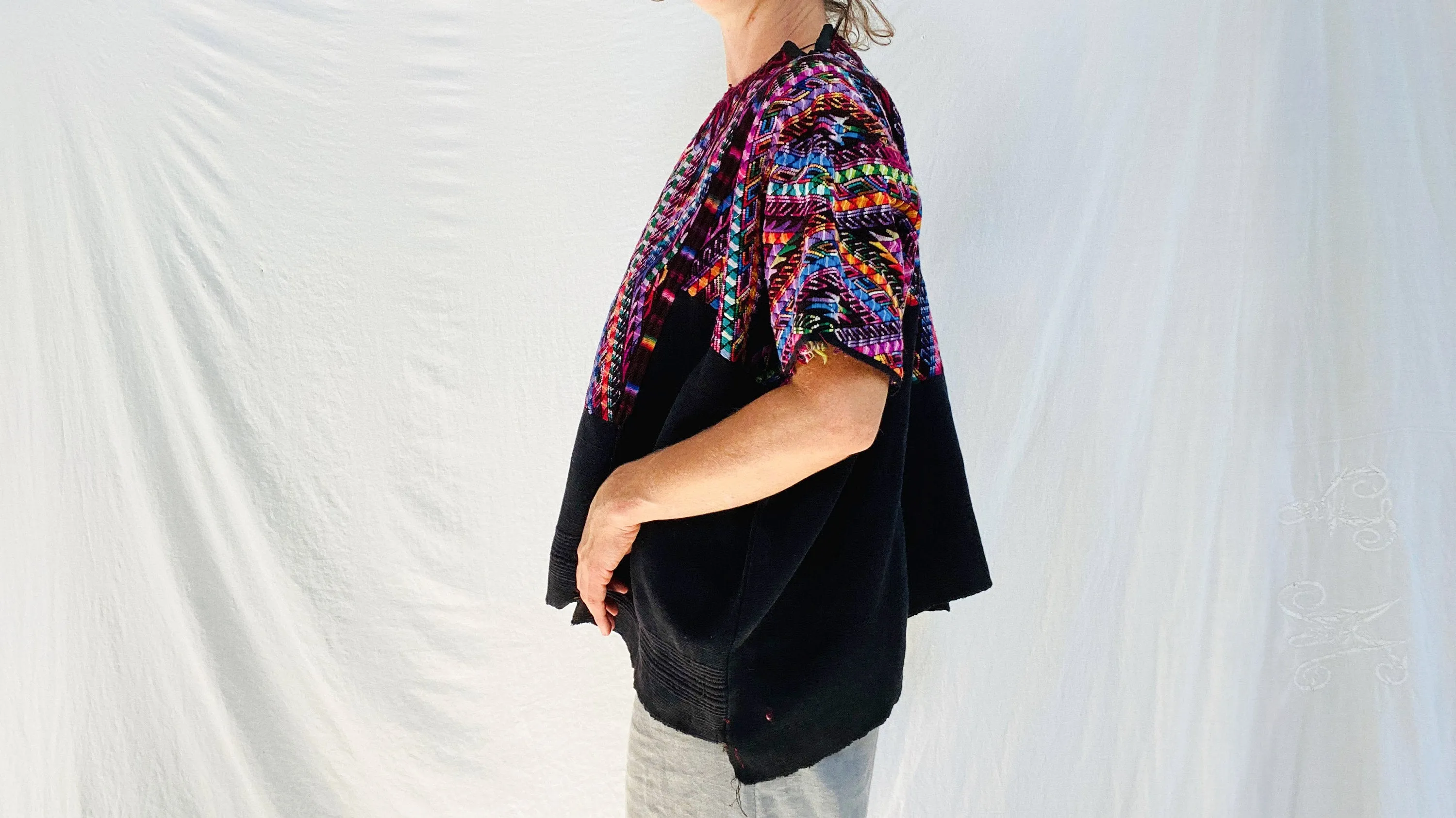 Ceremonial Guatemalan Huipil. Silk & Cotton Chichicastenango.