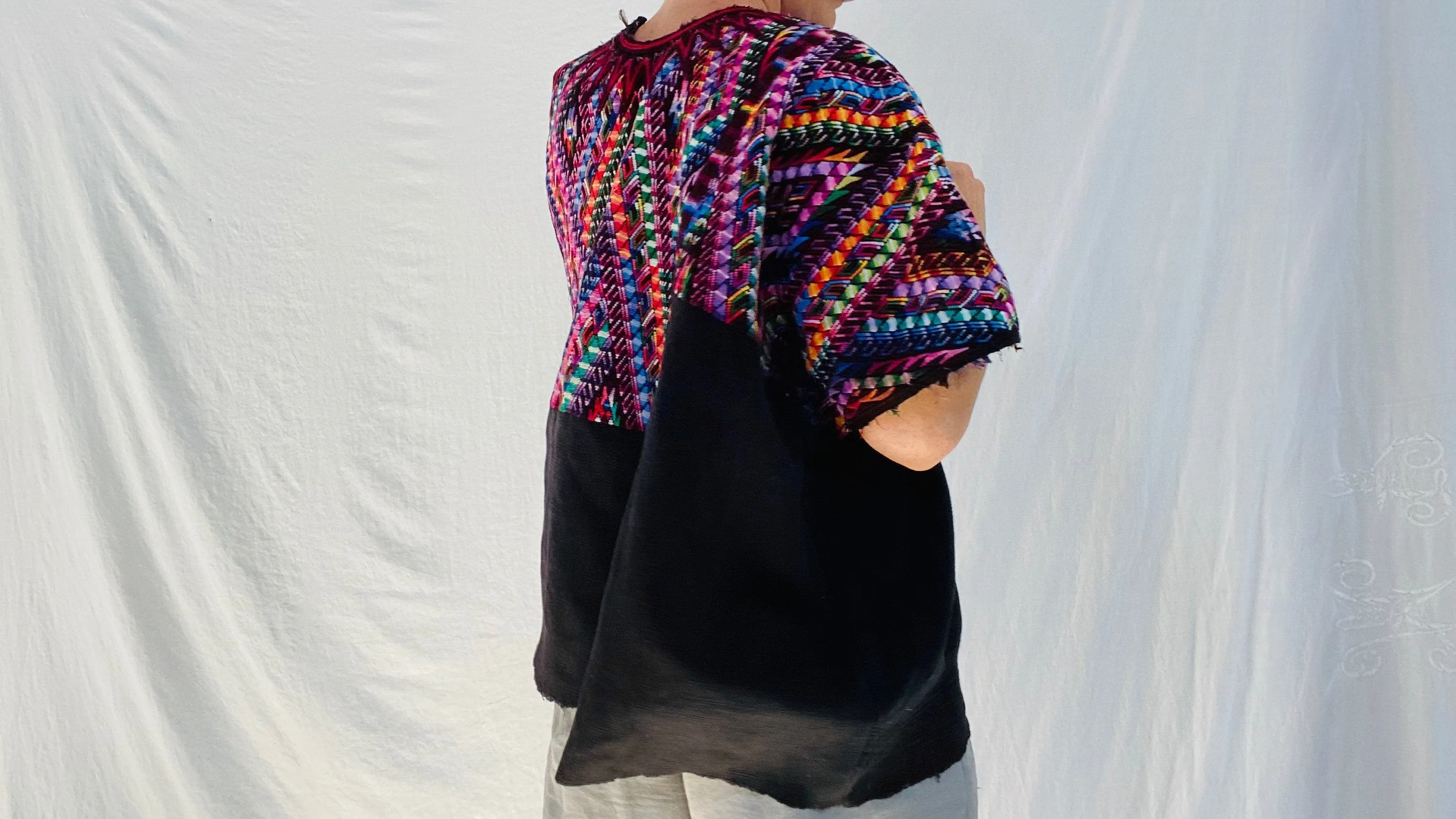 Ceremonial Guatemalan Huipil. Silk & Cotton Chichicastenango.