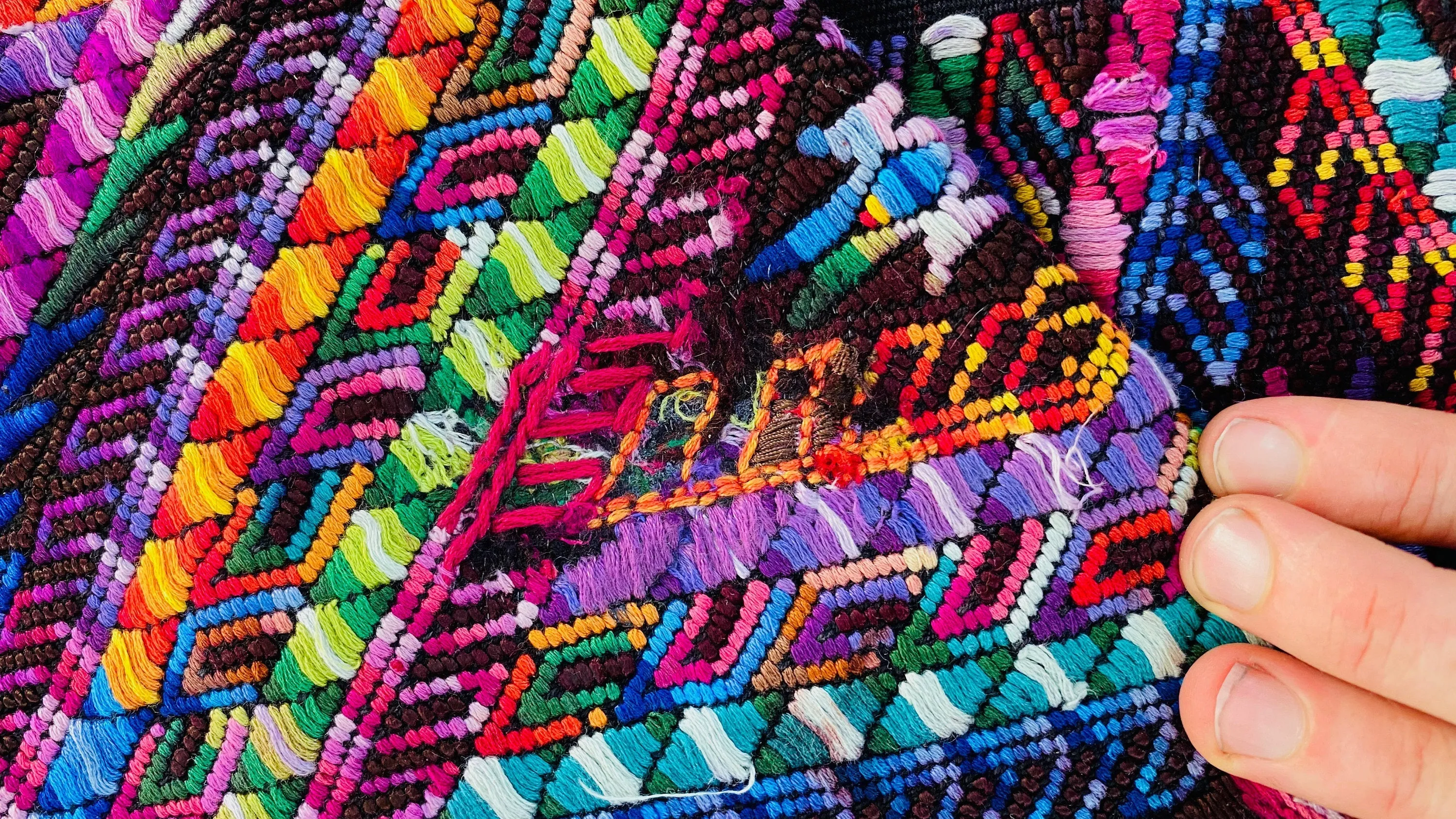 Ceremonial Guatemalan Huipil. Silk & Cotton Chichicastenango.